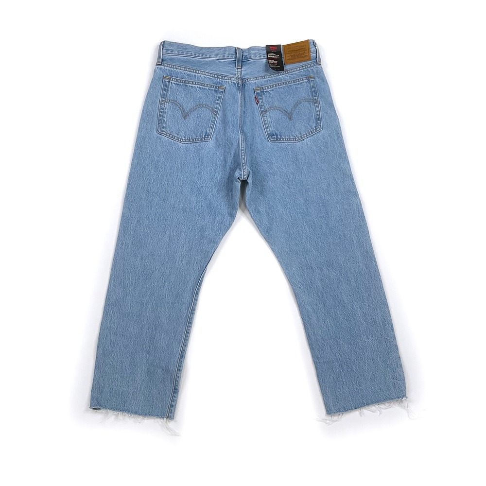 Levis Jeans Women 31x26 (ACTUAL 32x25) Blue Big E Raw Cuff Wedgie Straight NWT